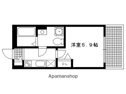 LANE深草(1K/1階)の間取り写真