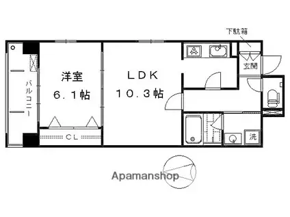 パインフィールド東野(1LDK/8階)の間取り写真