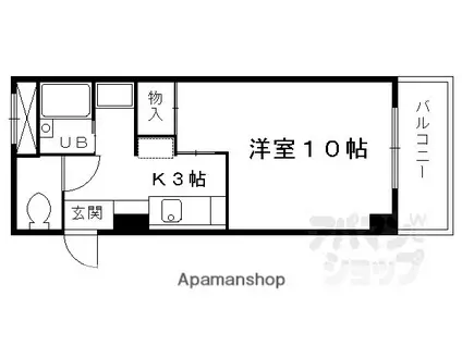ホライズン衣棚(1K/2階)の間取り写真