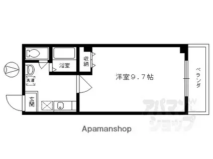 バインオーク CENT(1K/3階)の間取り写真
