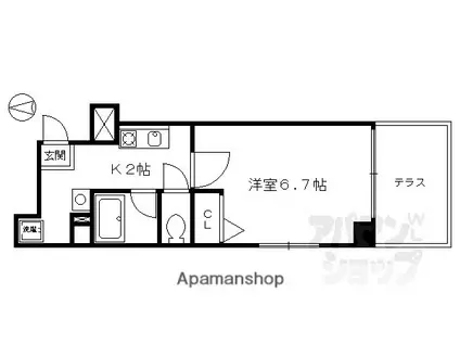 バインオーク ノチェ(1K/1階)の間取り写真