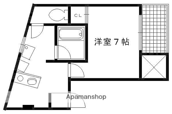 中徳マンション(1K/2階)の間取り写真