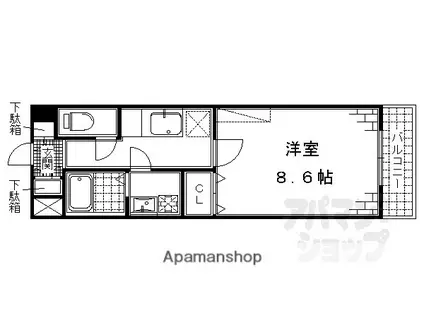 メゾンノーブル(1K/2階)の間取り写真
