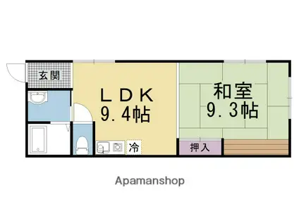 カモンイン伏見(1LDK/2階)の間取り写真