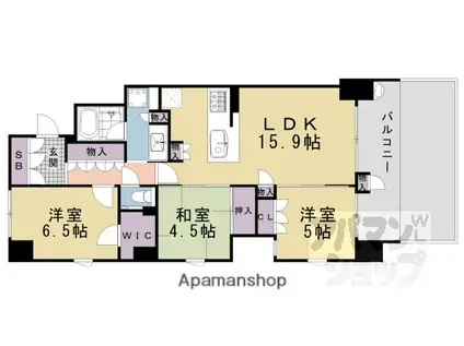 パークホームズ烏丸御池三条町(3LDK/1階)の間取り写真