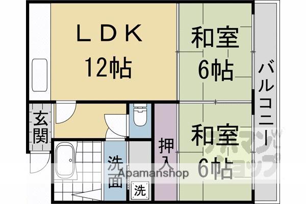 藤森コーポ(2LDK/2階)の間取り写真
