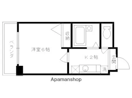 ヴィラ東海15号館(1K/4階)の間取り写真