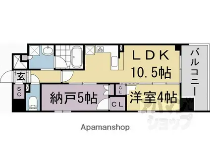 ユニハイム京都七条通(1SLDK/9階)の間取り写真