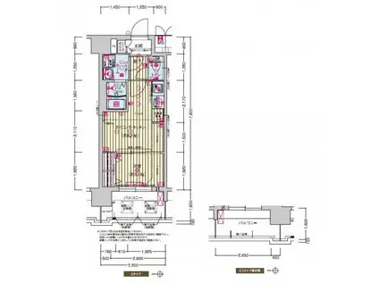 プレサンスTHE KYOTO 新町通(1DK/6階)の間取り写真