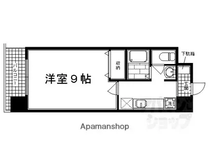 ハウスセゾン御所南(1K/6階)の間取り写真