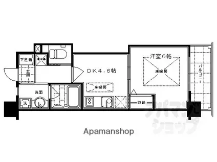 S-FORT二条城前(1DK/4階)の間取り写真