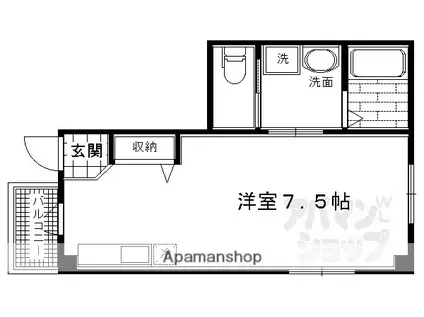 クレール綾小路(ワンルーム/3階)の間取り写真