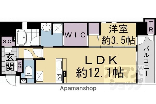 京阪電気鉄道京阪線 清水五条駅 徒歩4分 11階建 築10年(1LDK/3階)の間取り写真