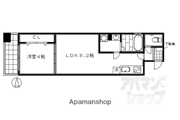 アイカーサ麩屋町(1LDK/3階)の間取り写真
