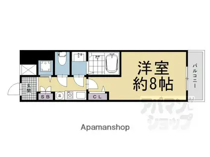 メロディハイム松原(1K/7階)の間取り写真