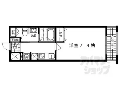 アーバンフラッツ四条西洞院(1K/3階)の間取り写真
