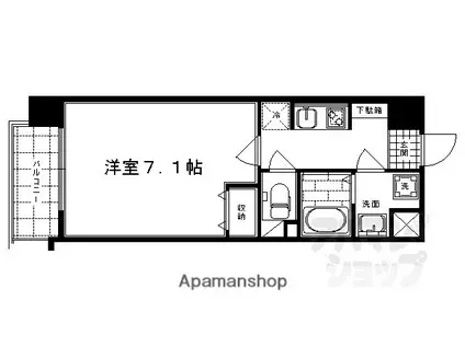エスライズ京都河原町(1K/10階)の間取り写真
