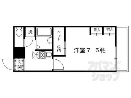 レオパレス伏見(1K/1階)の間取り写真