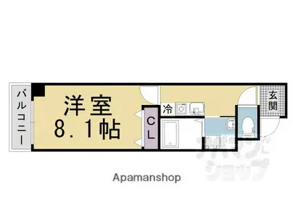 ドミール・ときめき坂(1K/1階)の間取り写真