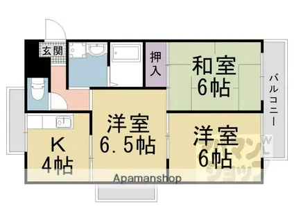 エクシード西大津(3K/3階)の間取り写真