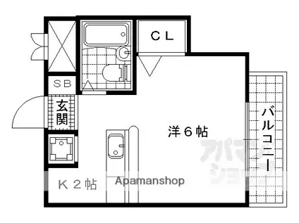 カティII(1K/3階)の間取り写真