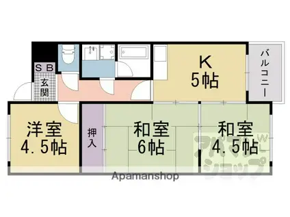 コーポセシリア(3DK/1階)の間取り写真