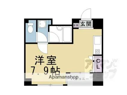 オルティー(ワンルーム/3階)の間取り写真