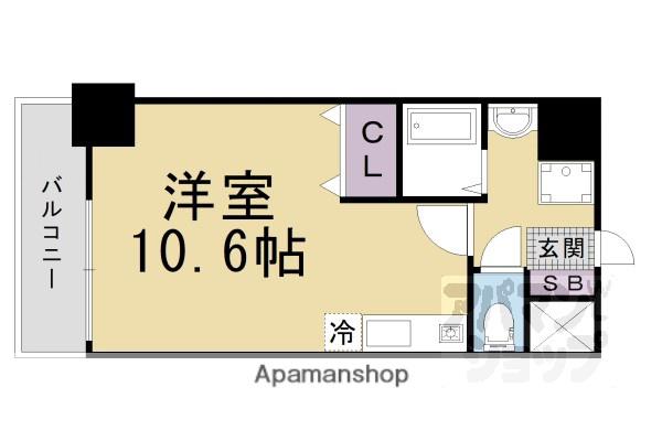 ミラージュ大津京(ワンルーム/8階)の間取り写真
