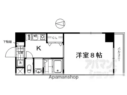 河原町ビル(1K/9階)の間取り写真
