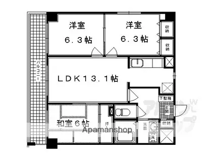 ティファール(3LDK/7階)の間取り写真