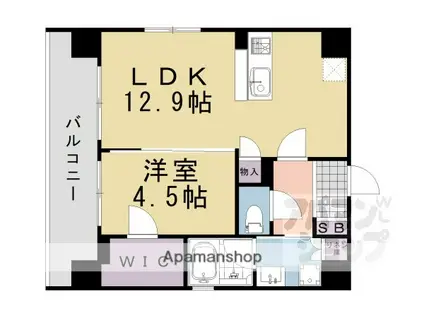 ベラジオ雅び京都河原町(1LDK/2階)の間取り写真