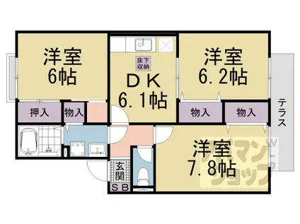 エトアール(3DK/1階)の間取り写真