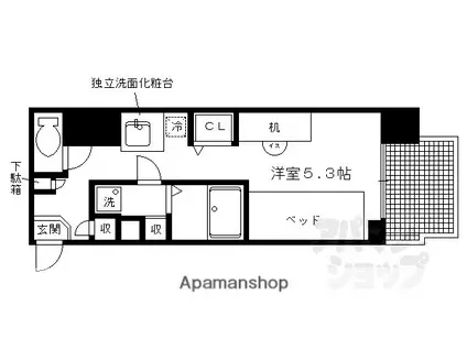 キャンパスヴィレッジ京都一乗寺(ワンルーム/1階)の間取り写真
