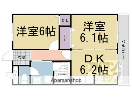 エスペランサ(2DK/2階)の間取り写真