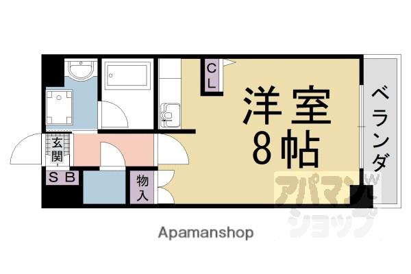 ウォーターマーク(1K/4階)の間取り写真
