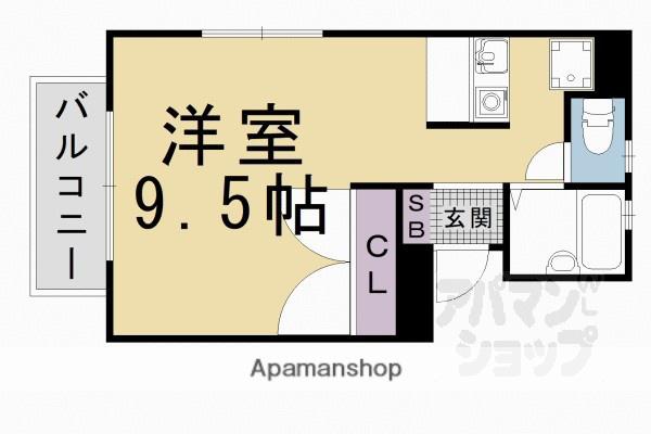 MS COURT椥辻II番館(1K/1階)の間取り写真