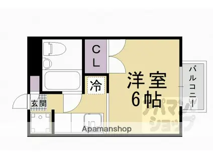 ピア長等山(1K/2階)の間取り写真