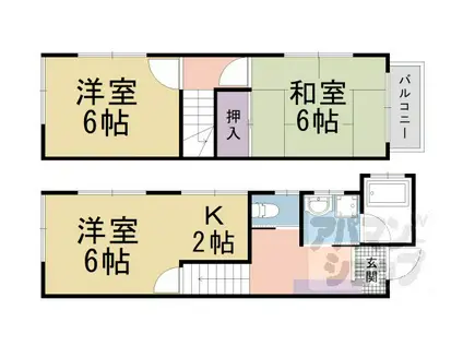 西野山欠ノ上町(3K)の間取り写真