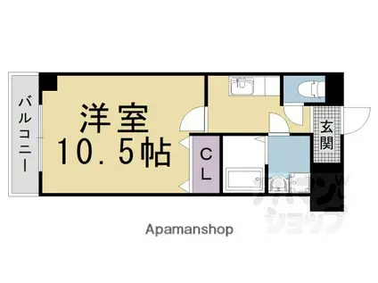 CITY SPIRE浜大津駅前(1K/7階)の間取り写真