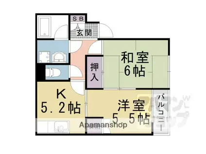 BELL ETOILEII(2DK/1階)の間取り写真