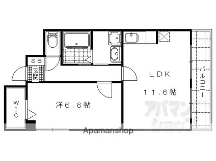 パレボヌール(1LDK/2階)の間取り写真