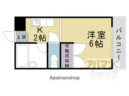 サンシーガルI(1K/1階)の間取り写真