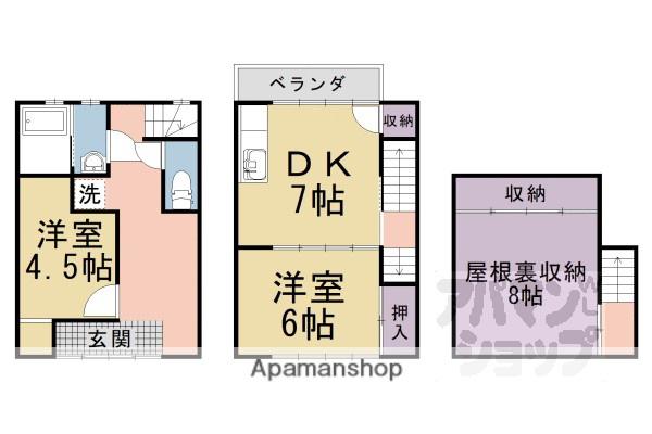 東野森野町貸家(2DK)の間取り写真