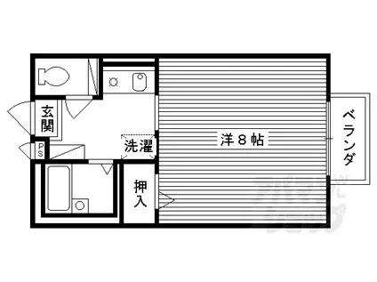 セジュール芝山(1K/2階)の間取り写真
