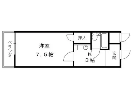 レナジア城南宮(1K/6階)の間取り写真
