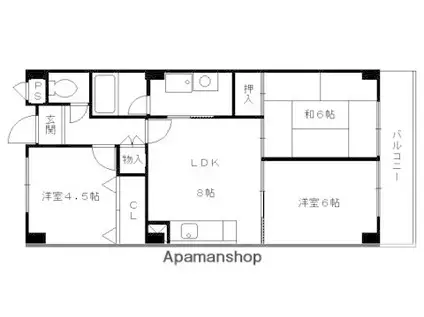 レジデンス淀(3LDK/3階)の間取り写真