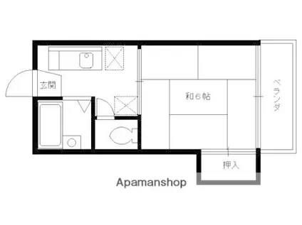 TOWNYJOY(1K/2階)の間取り写真