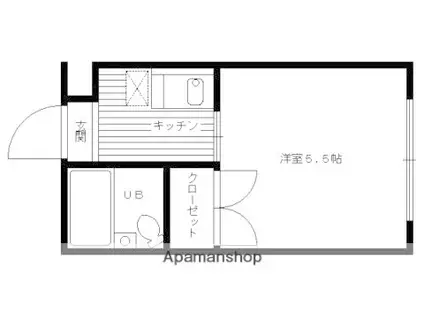 コーポアドバンス(1K/4階)の間取り写真