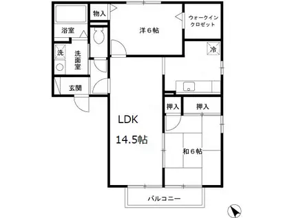 アンシャンテオオギ(2LDK/2階)の間取り写真