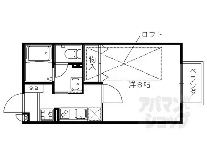 セジュール鴨土(1K/2階)の間取り写真